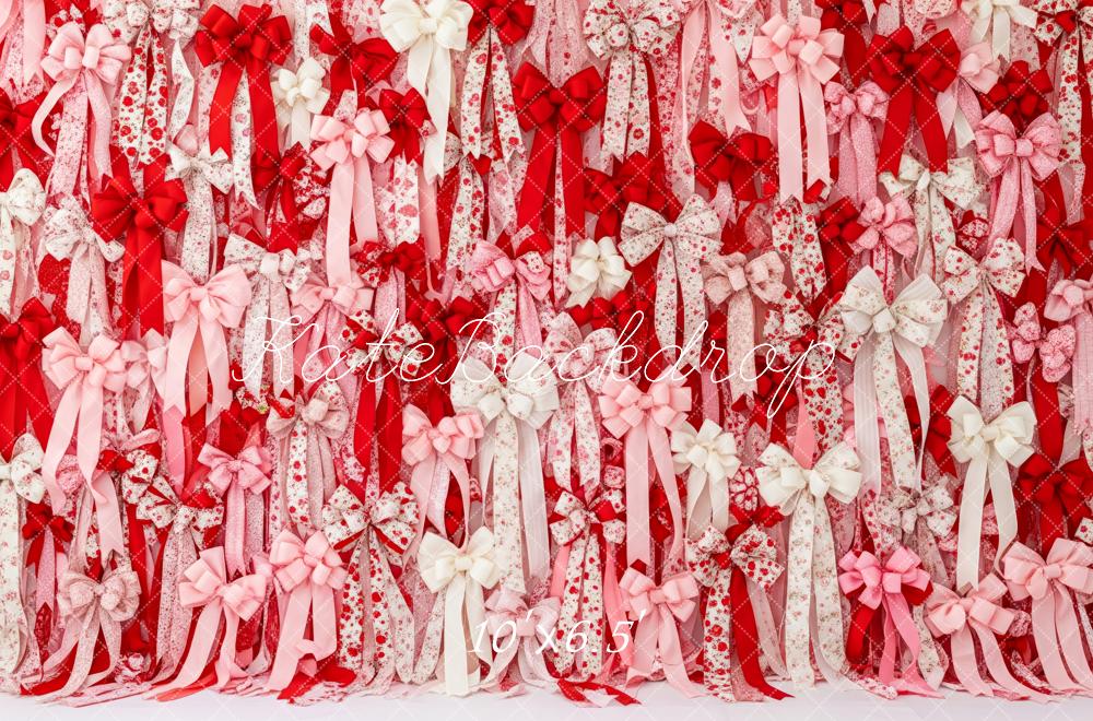 Kate Valentine Red Pink White Ribbons Bows Backdrop Designed by Patty Robert - Image 11