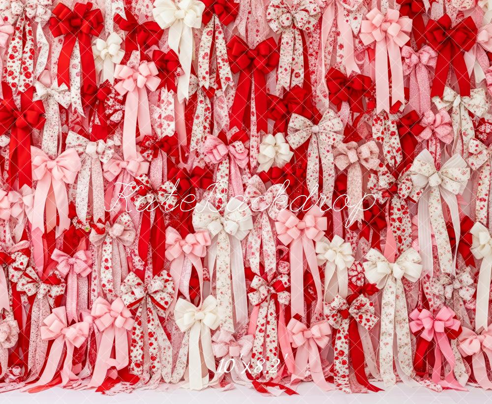 Kate Valentine Red Pink White Ribbons Bows Backdrop Designed by Patty Robert - Image 13