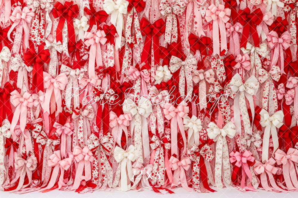 Kate Valentine Red Pink White Ribbons Bows Backdrop Designed by Patty Robert - Image 15