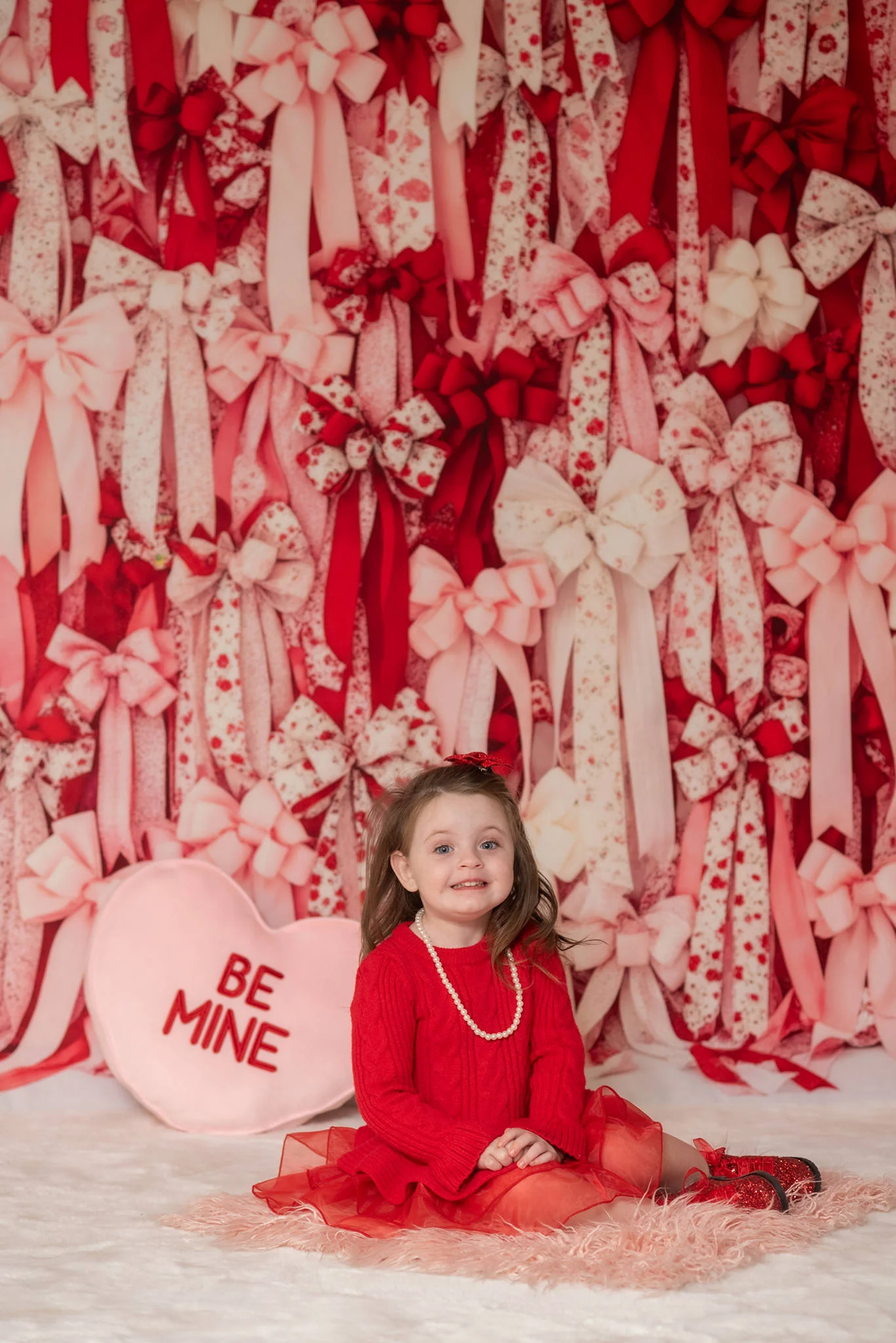 Kate Valentine Red Pink White Ribbons Bows Backdrop Designed by Patty Robert - Image 5