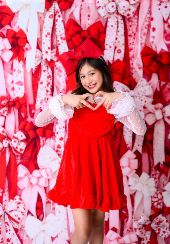 Kate Valentine Red Pink White Ribbons Bows Backdrop Designed by Patty Robert - Image 7