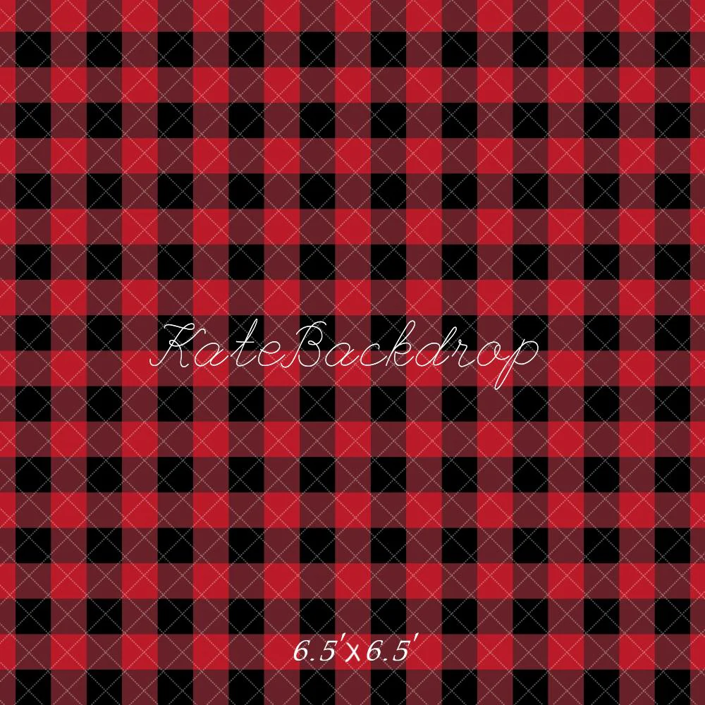 Kate Red Plaid Pattern Backdrop Designed by Mandy Ringe Photography - Image 2