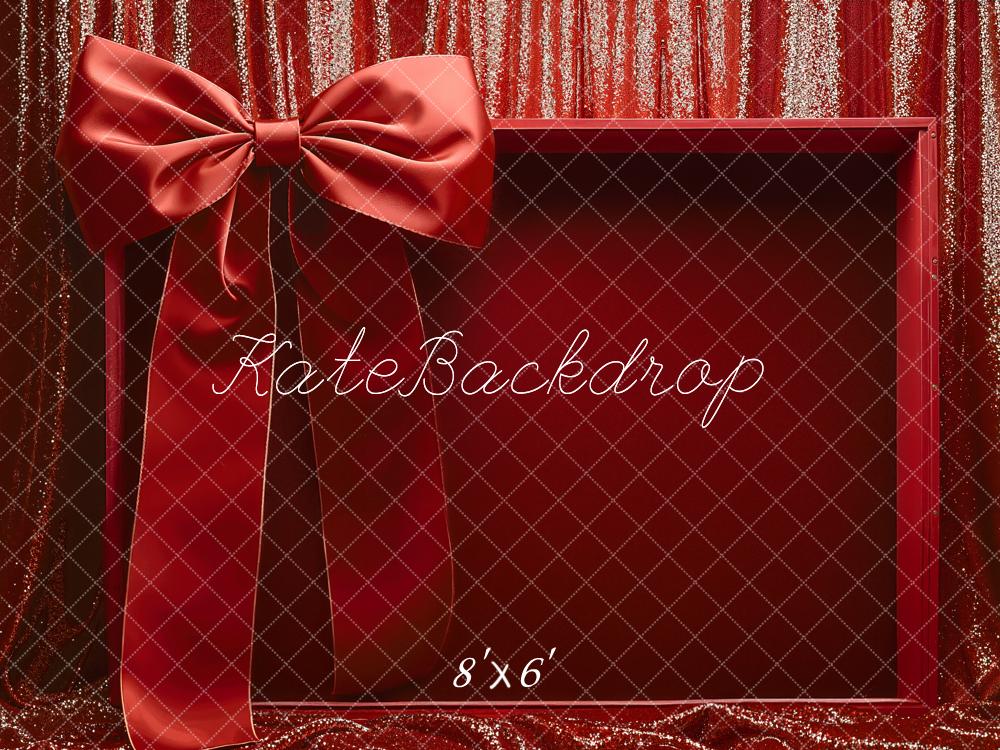 Kate Red Ribbon Gift Box Glitter Backdrop Designed by Emetselch - Image 3