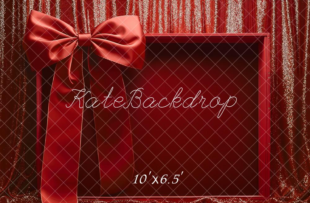 Kate Red Ribbon Gift Box Glitter Backdrop Designed by Emetselch - Image 4
