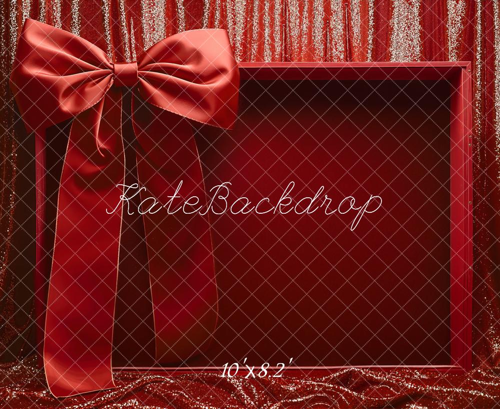 Kate Red Ribbon Gift Box Glitter Backdrop Designed by Emetselch - Image 6