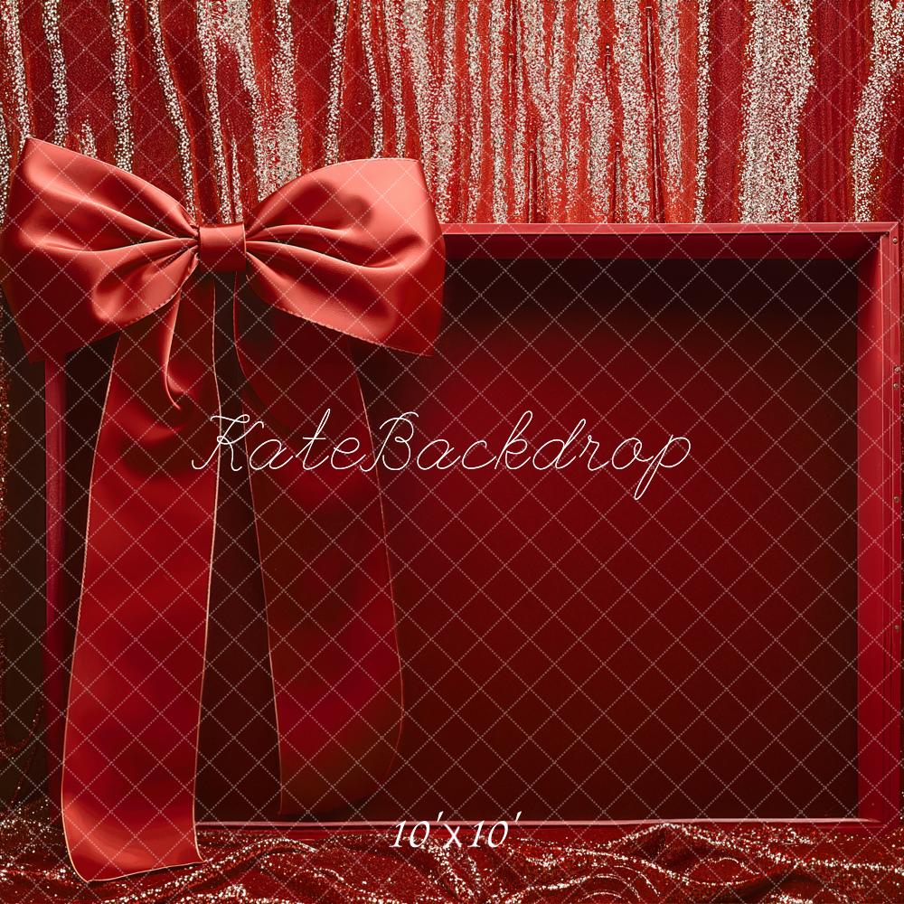 Kate Red Ribbon Gift Box Glitter Backdrop Designed by Emetselch - Image 7