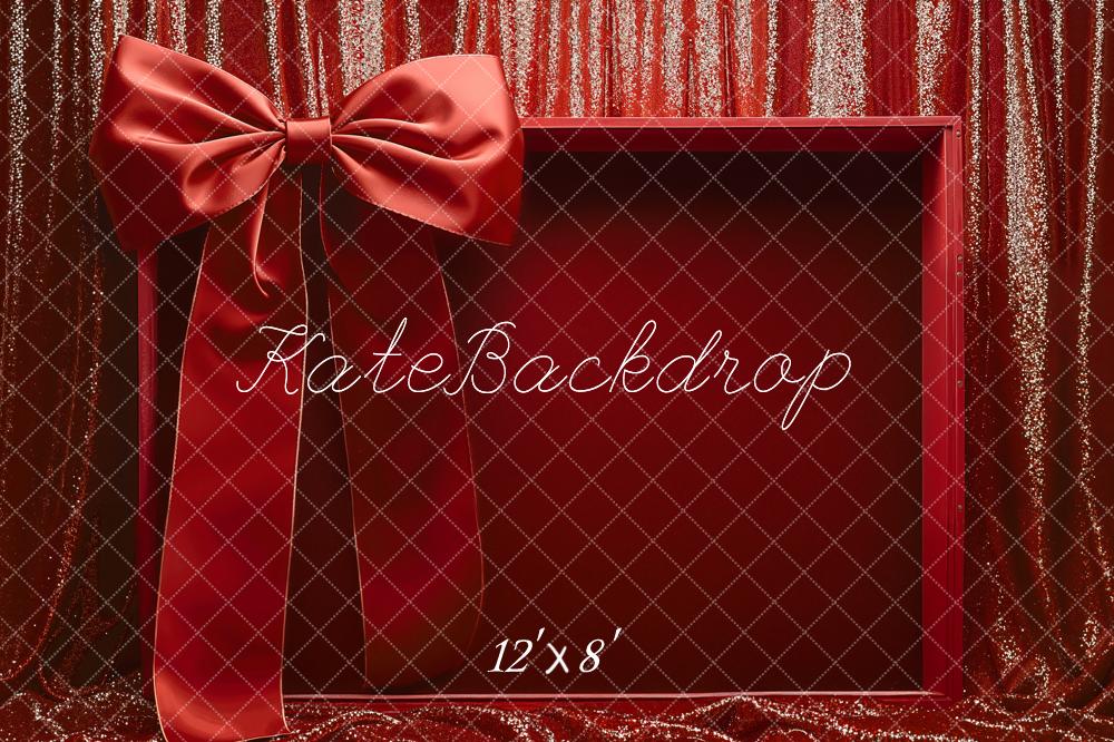 Kate Red Ribbon Gift Box Glitter Backdrop Designed by Emetselch - Image 8