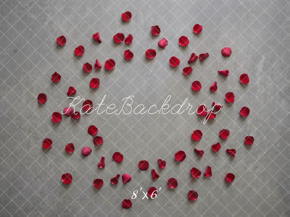 Kate Red Rose Petals Concrete Texture Backdrop Designed by Mini MakeBelieve - Image 3