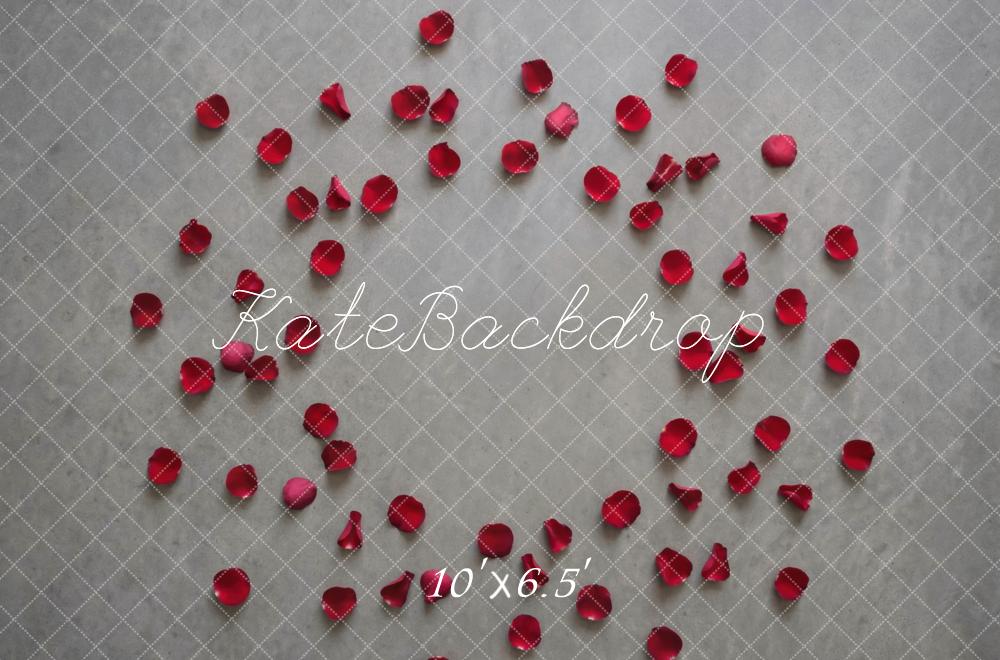 Kate Red Rose Petals Concrete Texture Backdrop Designed by Mini MakeBelieve - Image 4