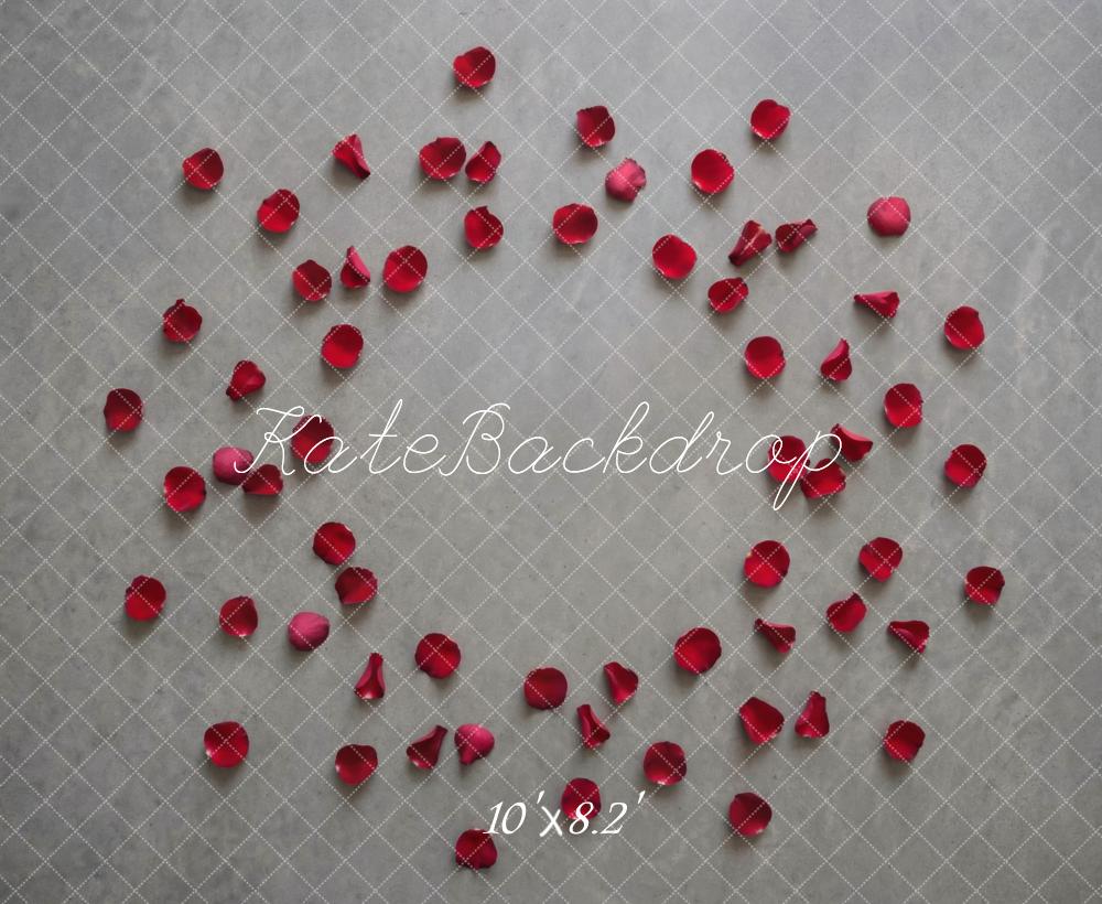 Kate Red Rose Petals Concrete Texture Backdrop Designed by Mini MakeBelieve - Image 6