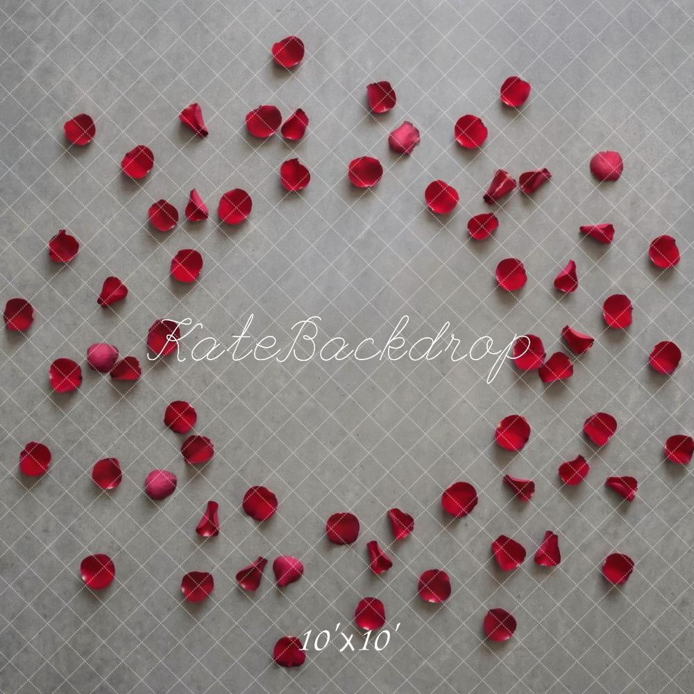 Kate Red Rose Petals Concrete Texture Backdrop Designed by Mini MakeBelieve - Image 7