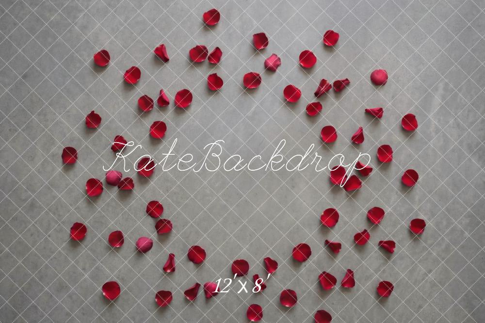 Kate Red Rose Petals Concrete Texture Backdrop Designed by Mini MakeBelieve - Image 8