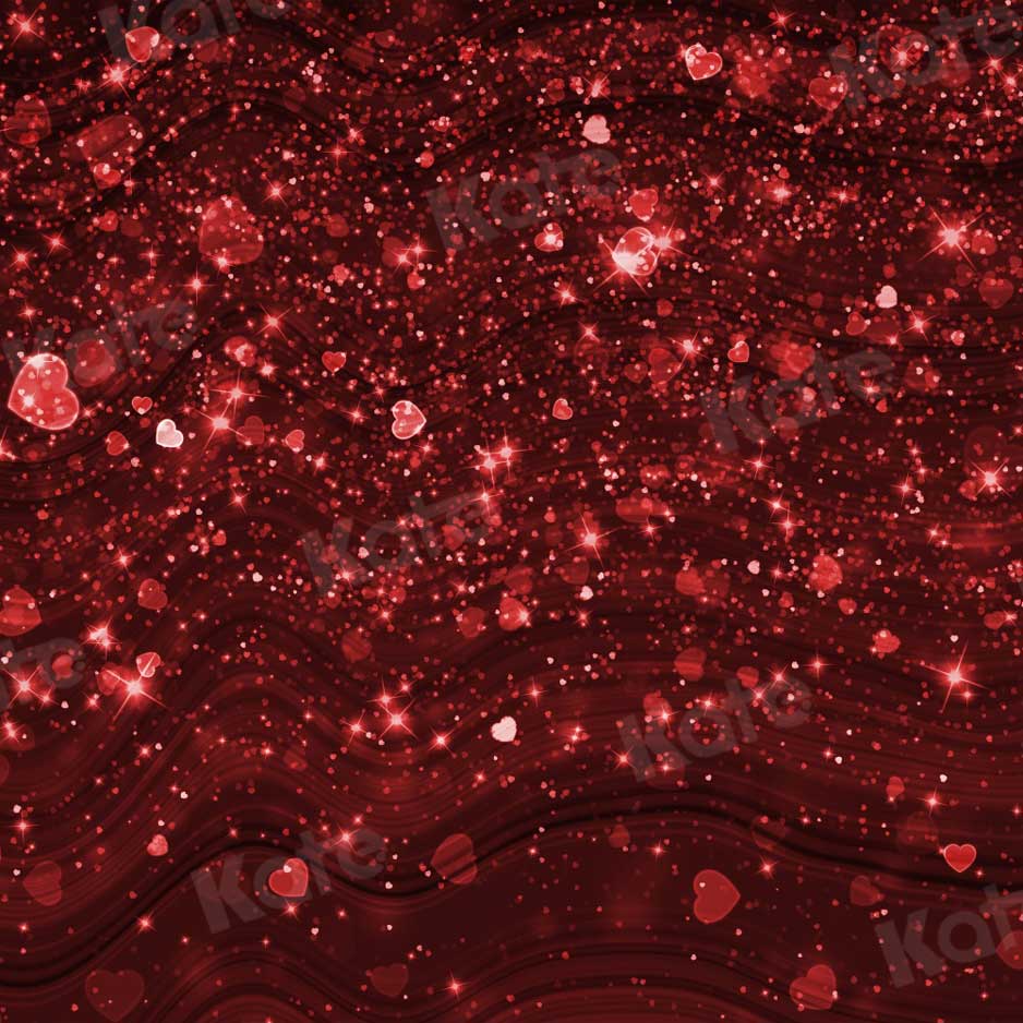 Kate Red Valentine's Day Love Shining Backdrop for Photography - Image 2