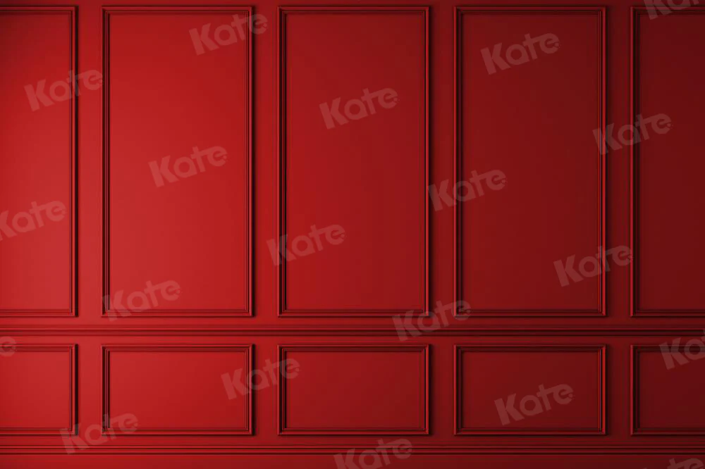 Kate Red Vintage Wall Fleece Backdrop for Photography - Image 2