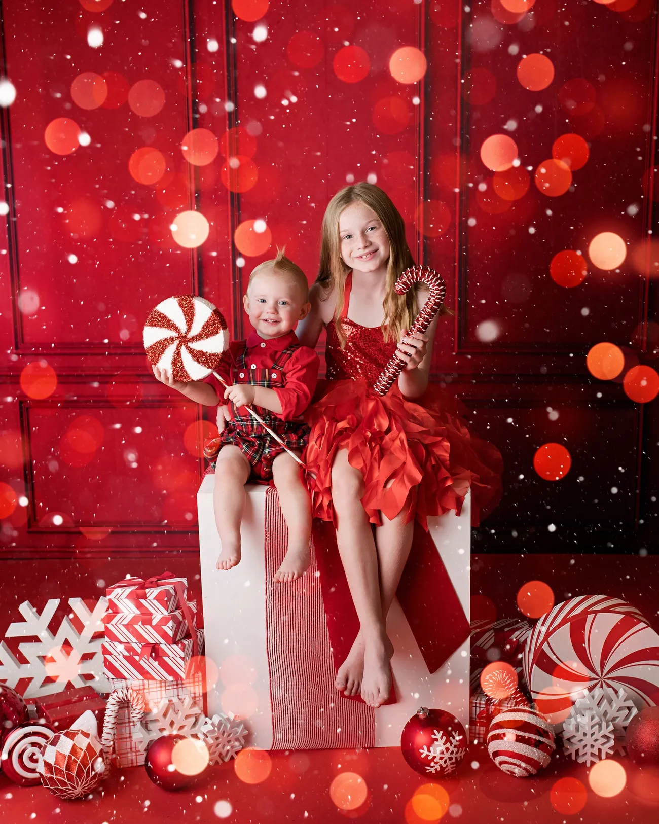 Kate Red Vintage Wall Fleece Backdrop for Photography - Image 5
