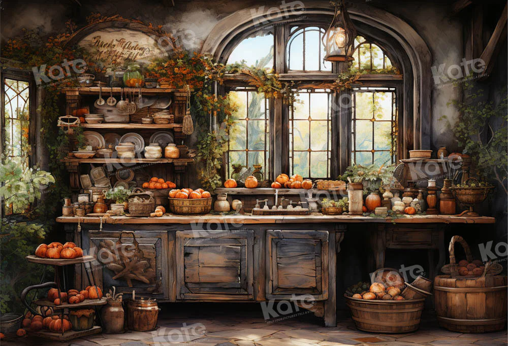 Kate Retro Autumn Painted Kitchen Backdrop Designed by Emetselch - Image 2