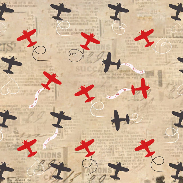Kate Retro Planes Valentines Backdrop for Photography designed by Jerry_Sina - Image 7