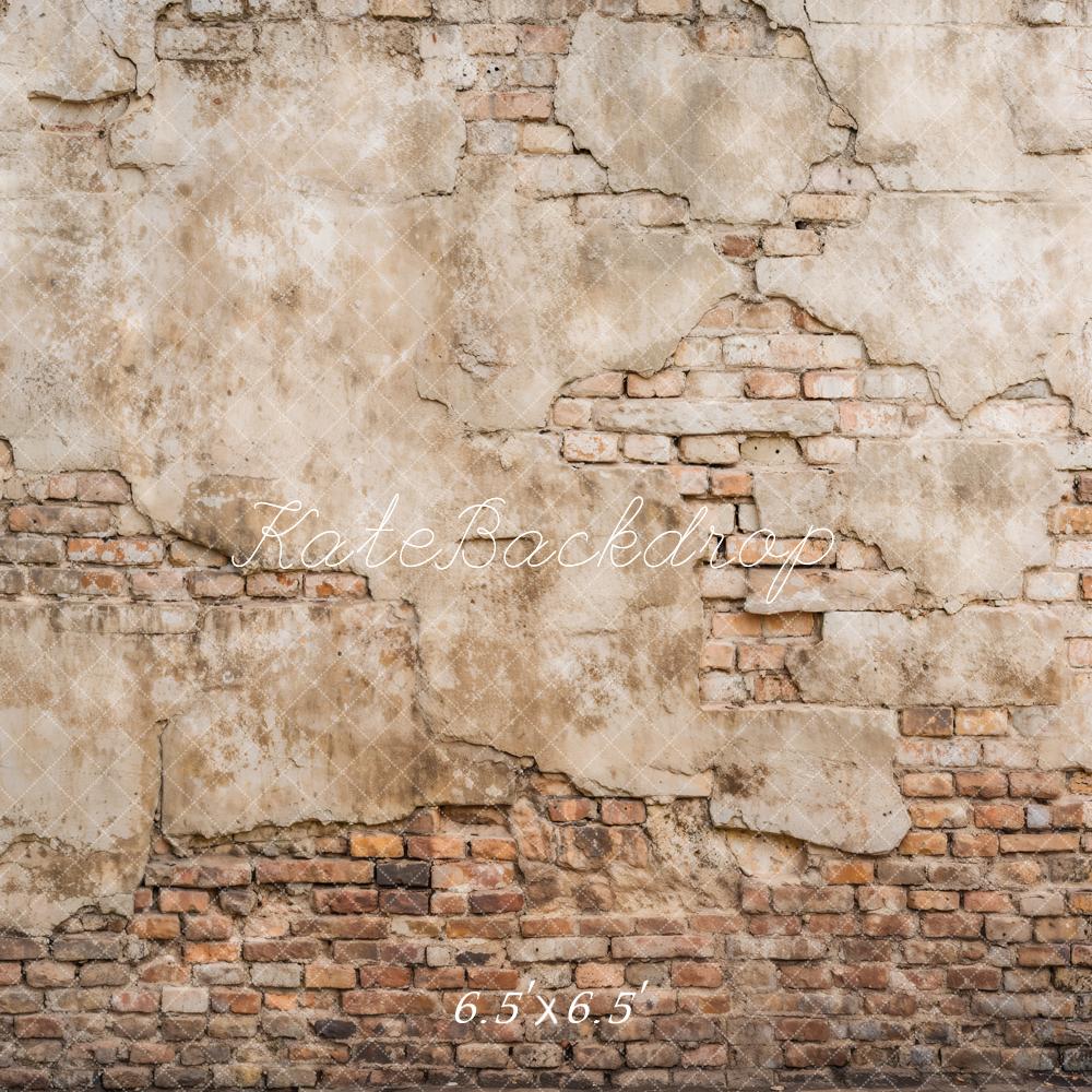 Kate Retro Beige Damaged Brick Wall Backdrop Designed by Kate Image - Image 4