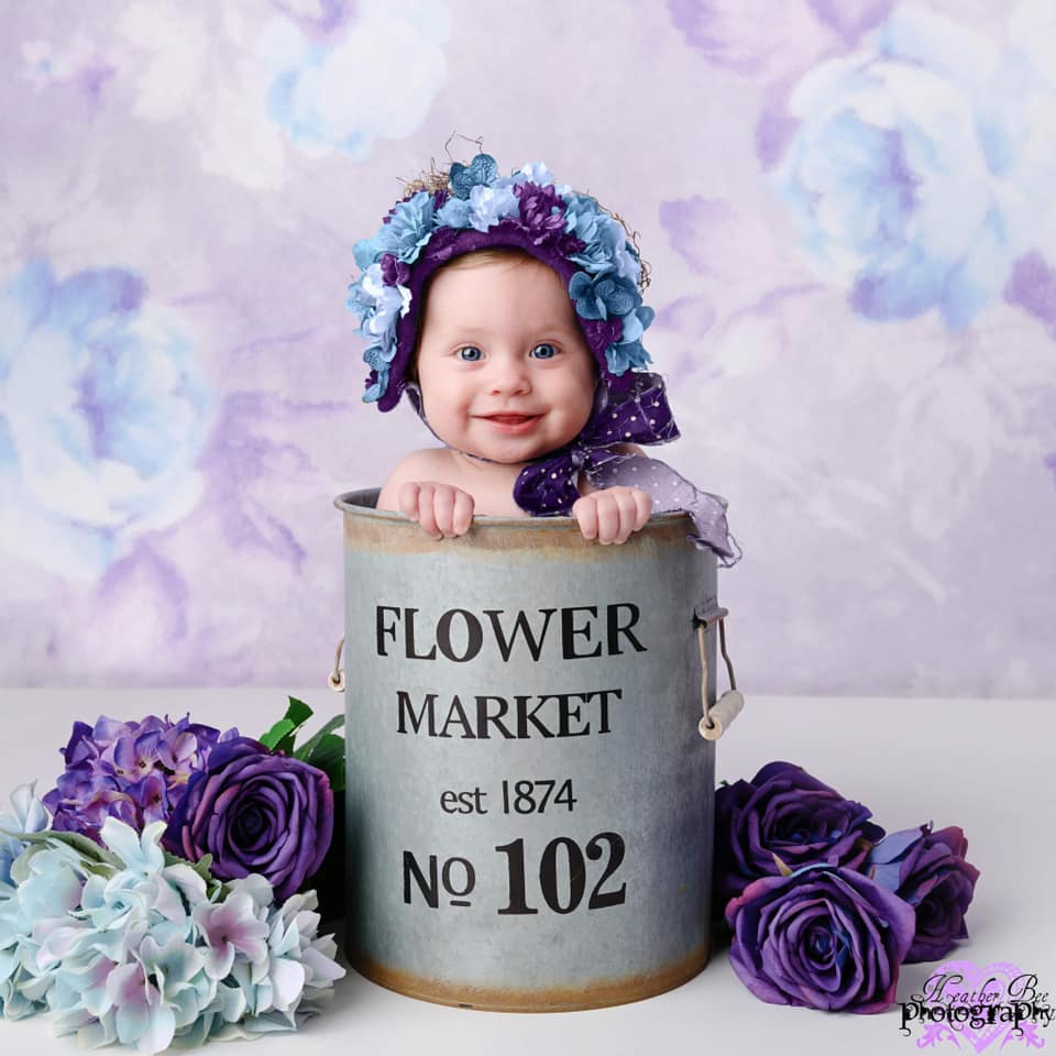 Kate Retro Blurry Bokeh Purple Flowers Backdrop for Photography Designed by JFCC - Image 3