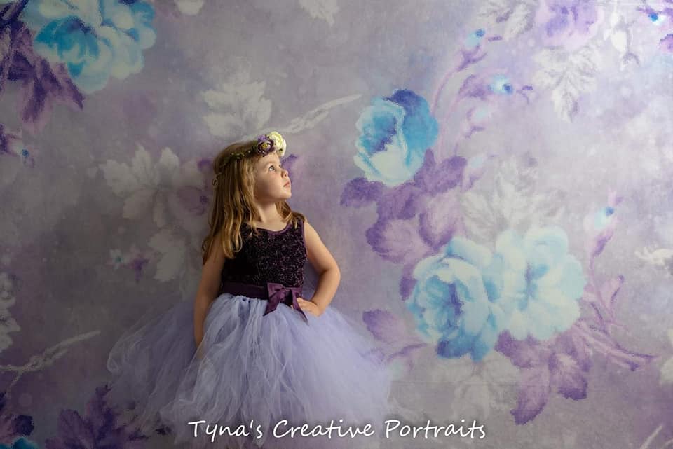 Kate Retro Blurry Bokeh Purple Flowers Backdrop for Photography Designed by JFCC - Image 4