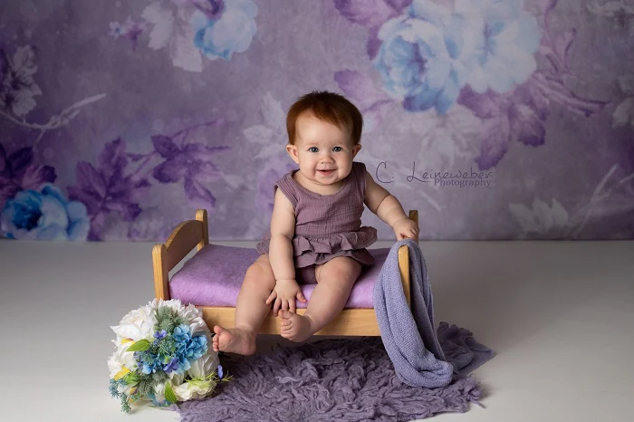 Kate Retro Blurry Bokeh Purple Flowers Backdrop for Photography Designed by JFCC - Image 6