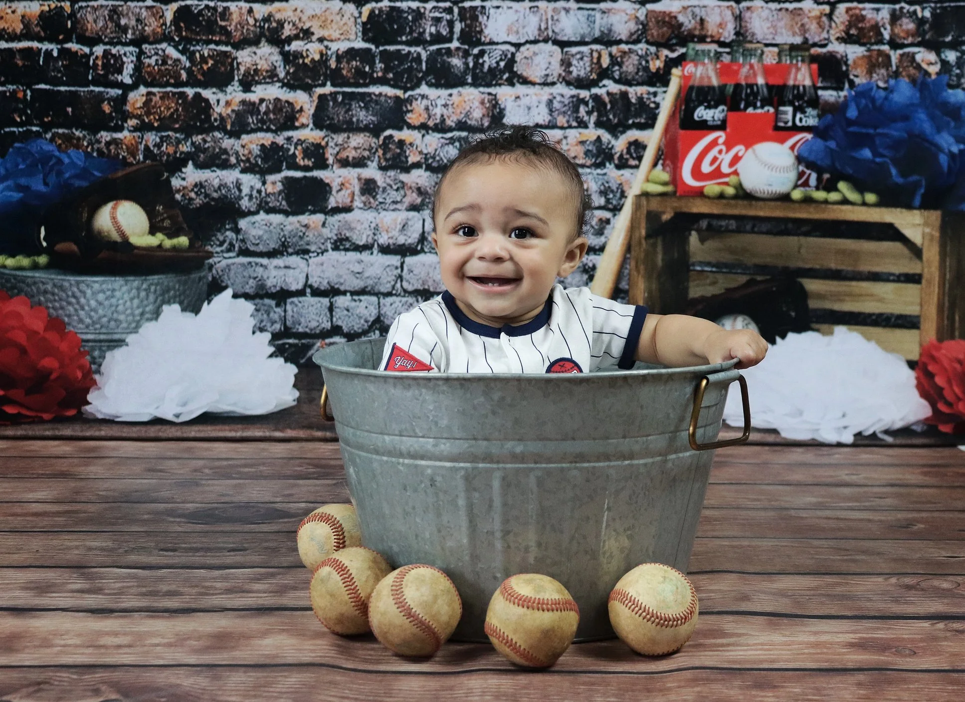 Kate Retro Brick Wall Baseball Theme Backdrop for sports Photography Designed by Leann West - Image 8