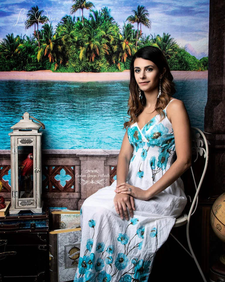Kate Retro Building Island Backdrop for Summer Photography - Image 3