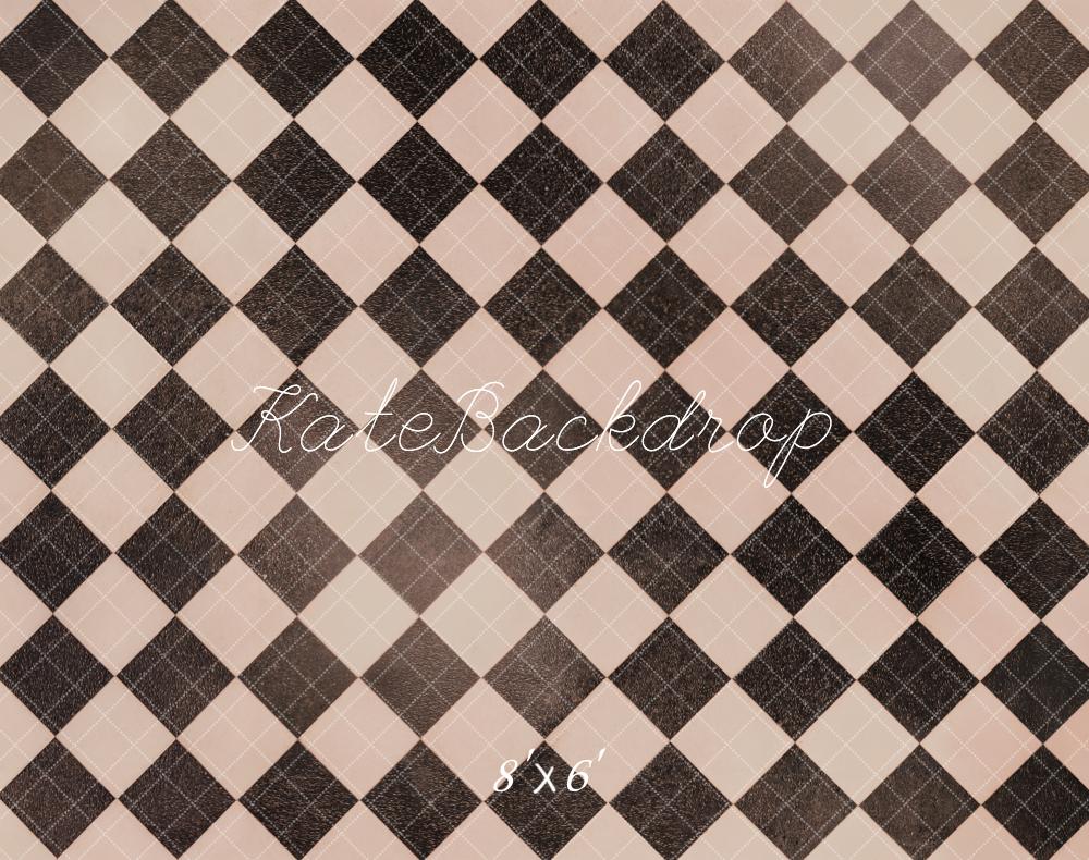 Kate Retro Checkered Pattern Floor Fleece Backdrop Designed by Emetselch - Image 2