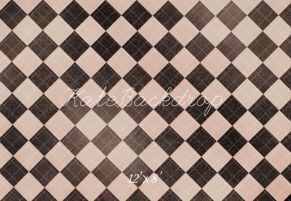 Kate Retro Checkered Pattern Floor Fleece Backdrop Designed by Emetselch - Image 4
