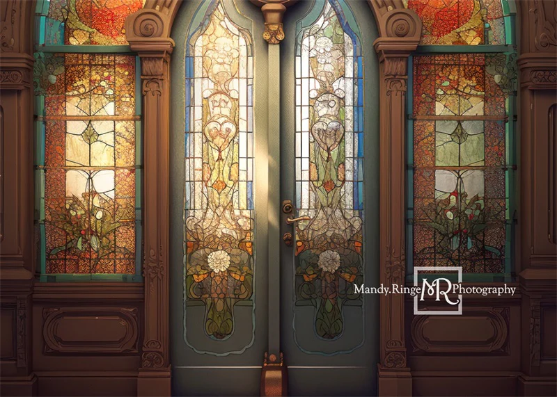 Kate Retro Church Door Arched Glass Backdrop Designed by Mandy Ringe Photography - Image 2