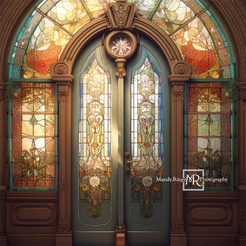 Kate Retro Church Door Arched Glass Backdrop Designed by Mandy Ringe Photography - Image 4