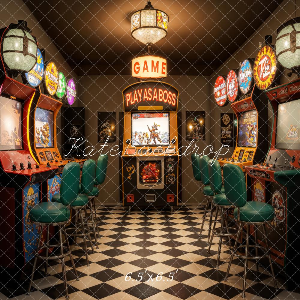 Kate Retro Colorful Game Lobby Backdrop Designed by Emetselch - Image 2
