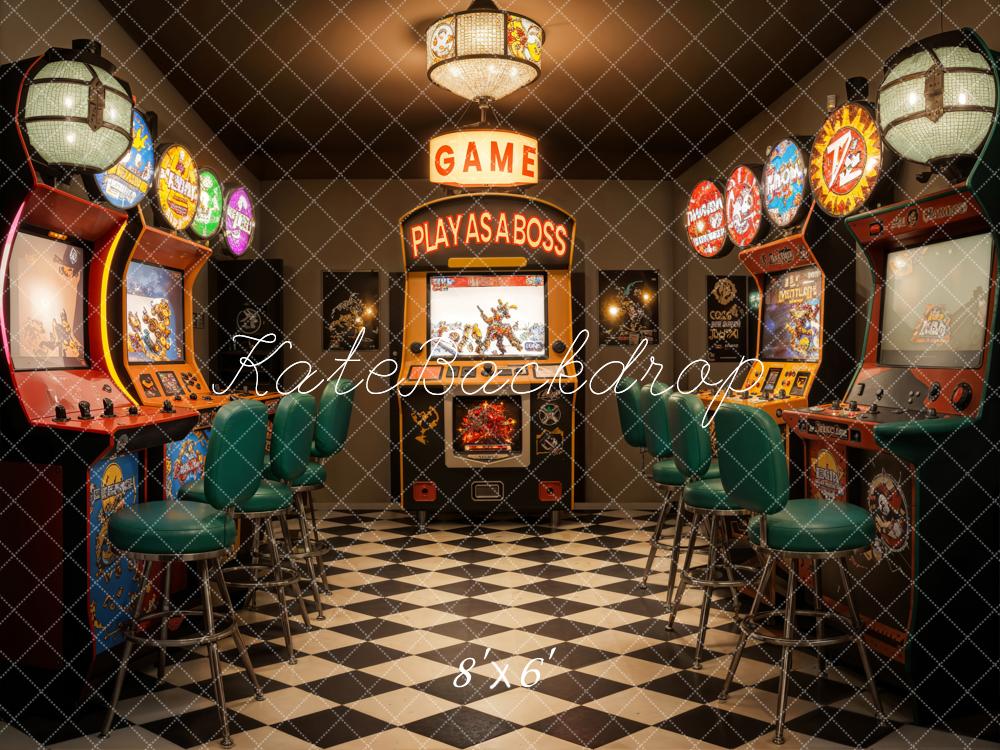 Kate Retro Colorful Game Lobby Backdrop Designed by Emetselch - Image 3