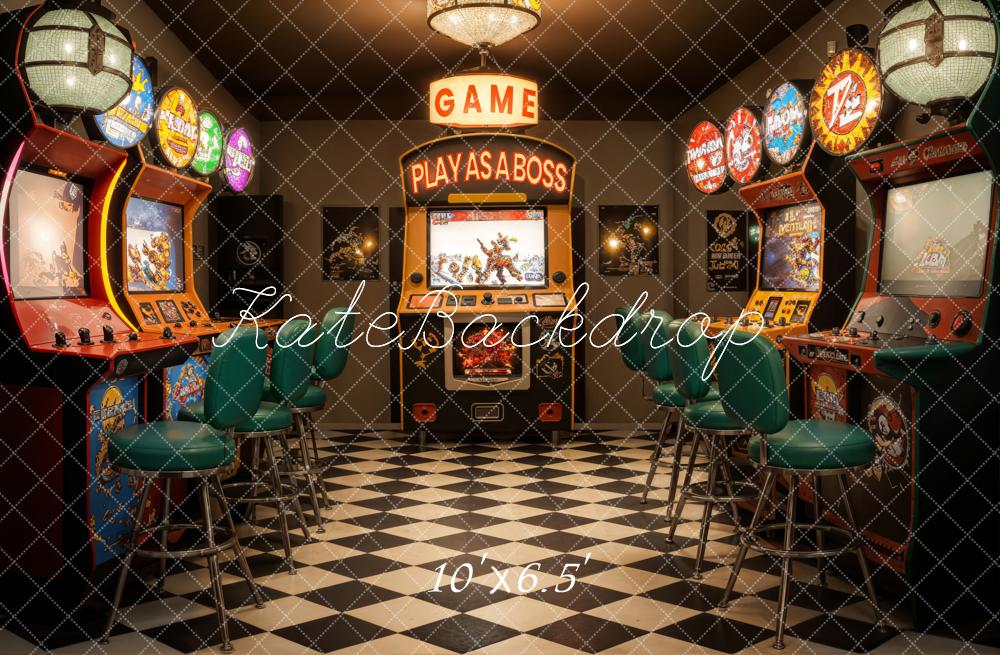 Kate Retro Colorful Game Lobby Backdrop Designed by Emetselch - Image 4