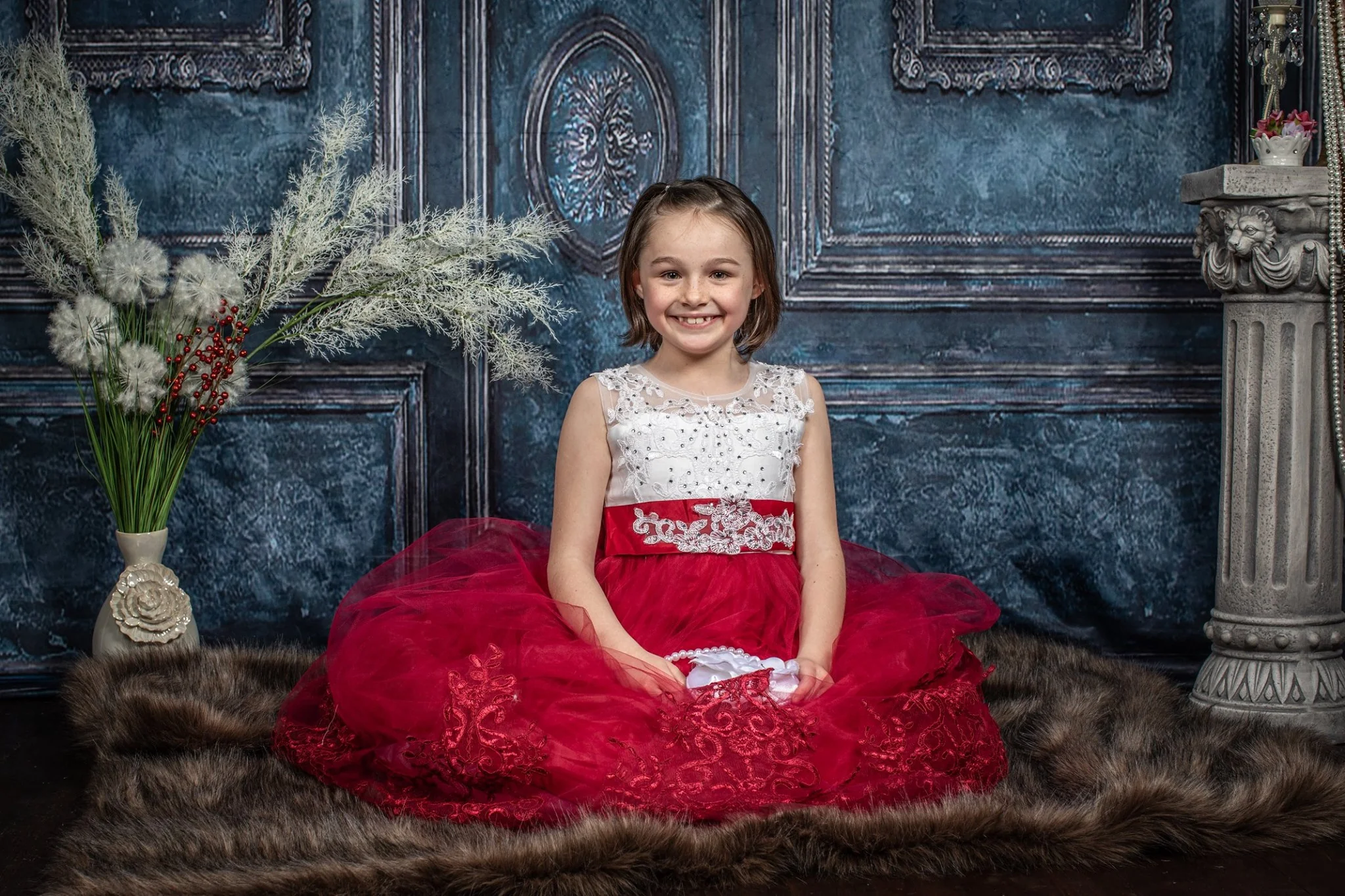 Kate Retro Deep Blue Wall Door Photography Backdrops Wedding - Image 15
