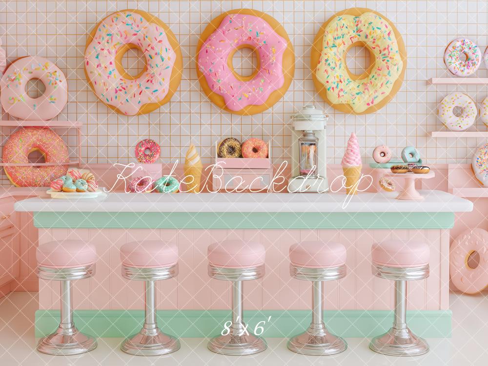 Kate Retro Diner Donuts Pastel Backdrop Designed by Patty Robert - Image 3