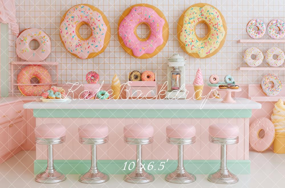 Kate Retro Diner Donuts Pastel Backdrop Designed by Patty Robert - Image 4