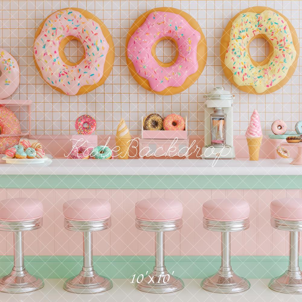 Kate Retro Diner Donuts Pastel Backdrop Designed by Patty Robert - Image 7