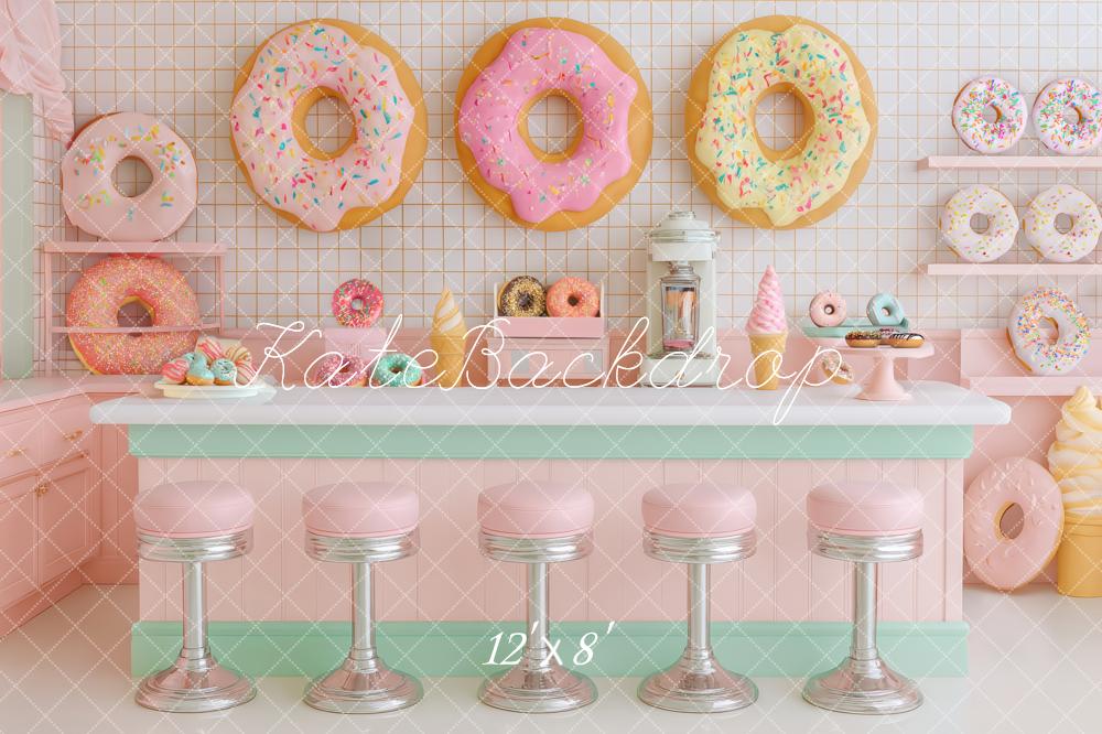 Kate Retro Diner Donuts Pastel Backdrop Designed by Patty Robert - Image 8
