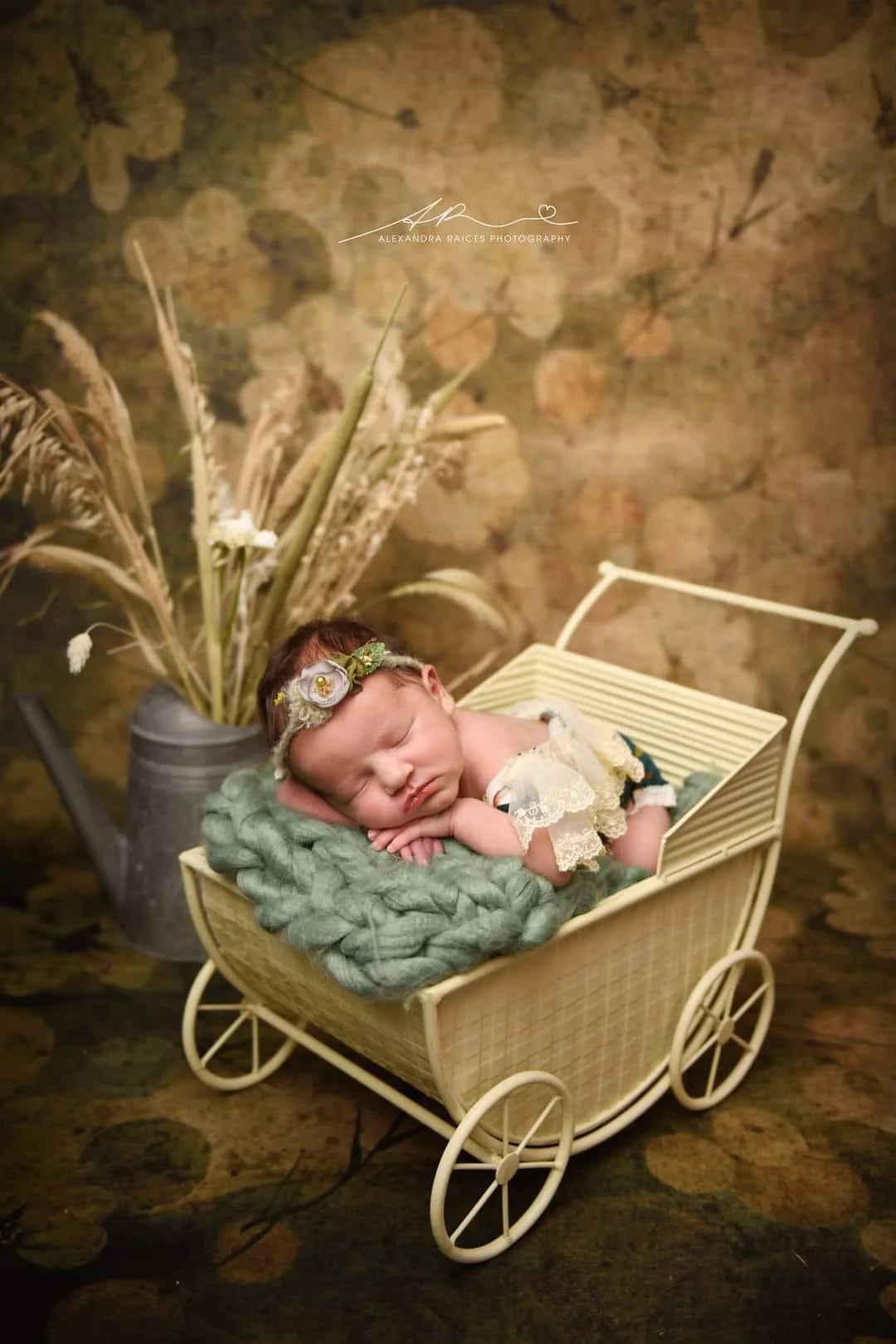 Kate Retro Fine Art Flower Brown Tone Backdrop for Photography - Image 5