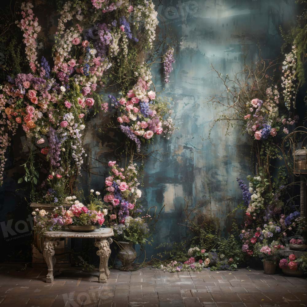Kate Retro Flower Fine Art Wall Backdrop Designed by Emetselch - Image 2