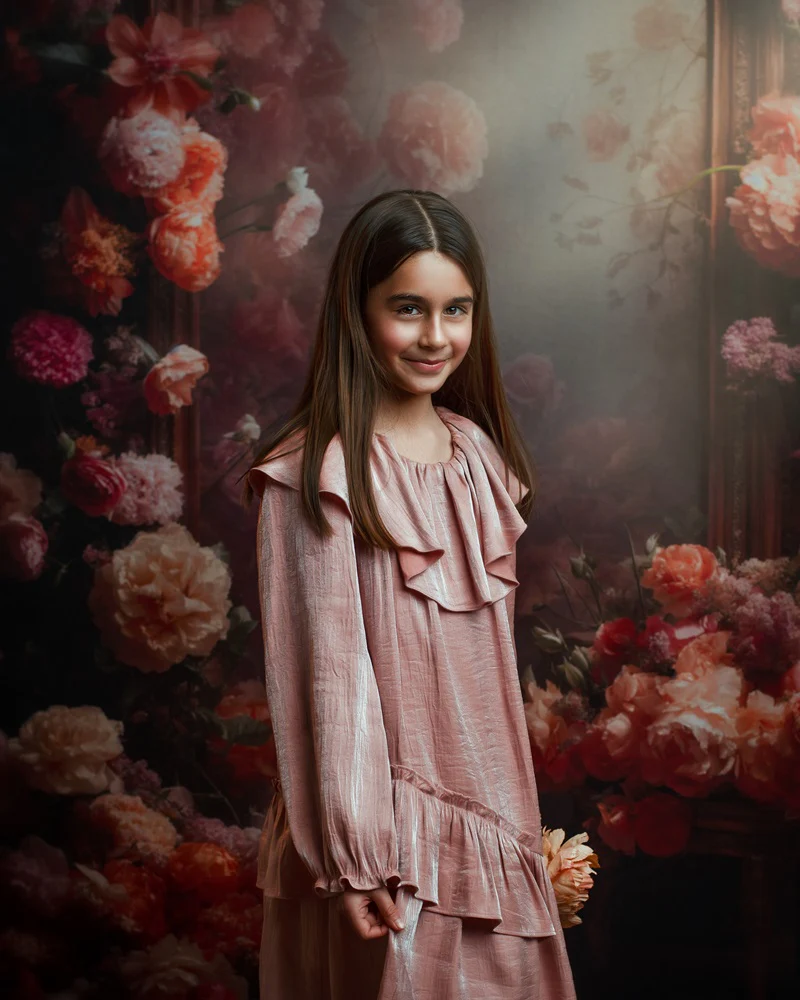 Kate Retro Flower Mirror Backdrop Designed by Chain Photography - Image 3