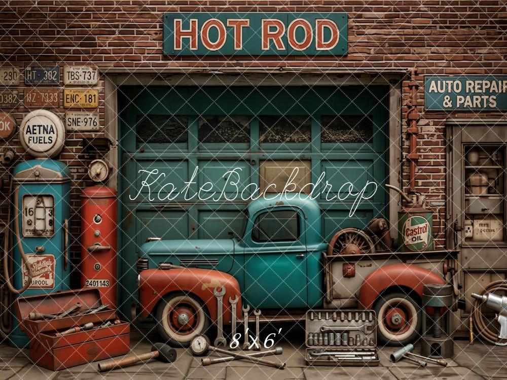 Kate Retro Garage Truck Tools Backdrop Designed by Emetselch - Image 3