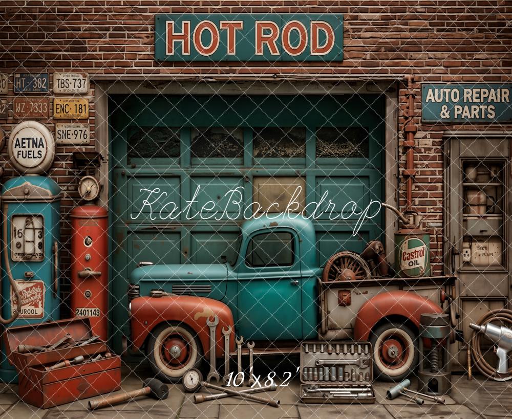 Kate Retro Garage Truck Tools Backdrop Designed by Emetselch - Image 6