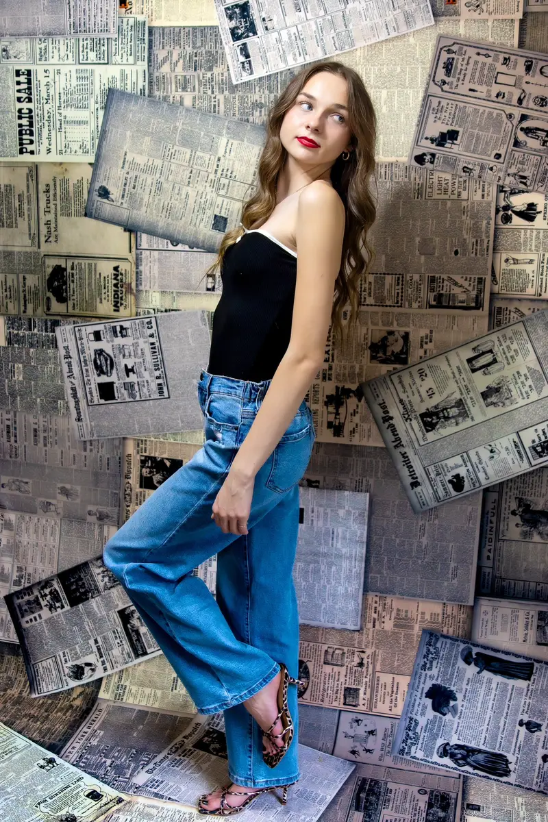 Kate Valentine Retro Old Vintage Newspaper Wall Backdrop Designed by Kerry Anderson - Image 4