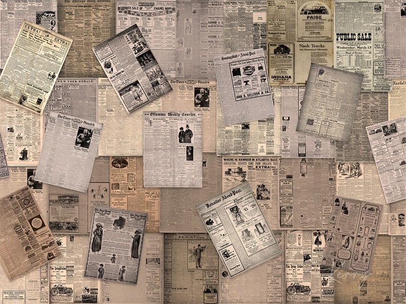 Kate Valentine Retro Old Vintage Newspaper Wall Backdrop Designed by Kerry Anderson - Image 7