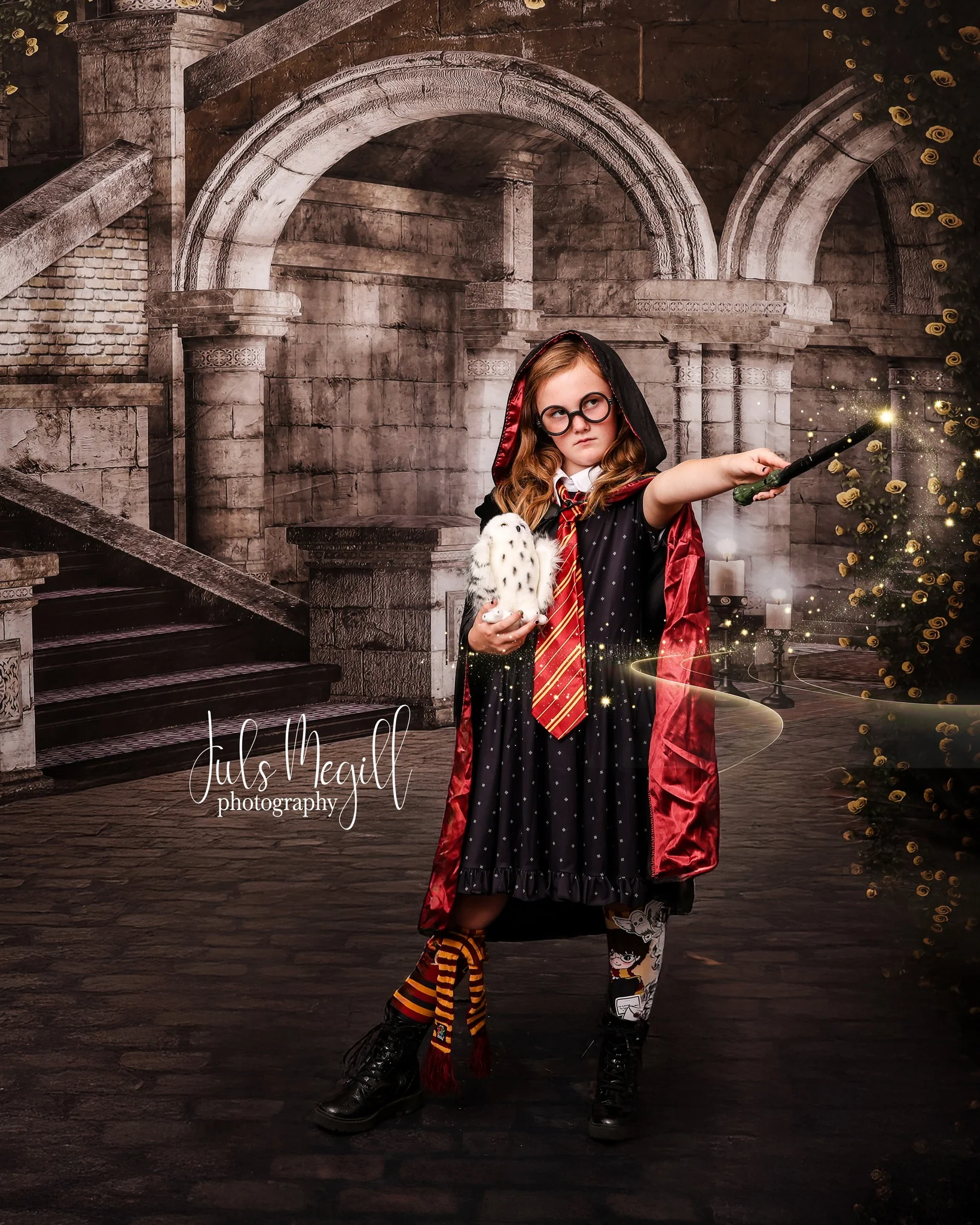 Kate Retro Shabby Grey Castle Photography Backdrops
