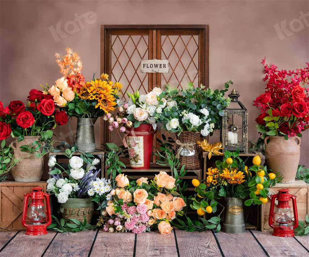 Kate Retro Spring Flower Shop Backdrop Designed by Emetselch - Image 3