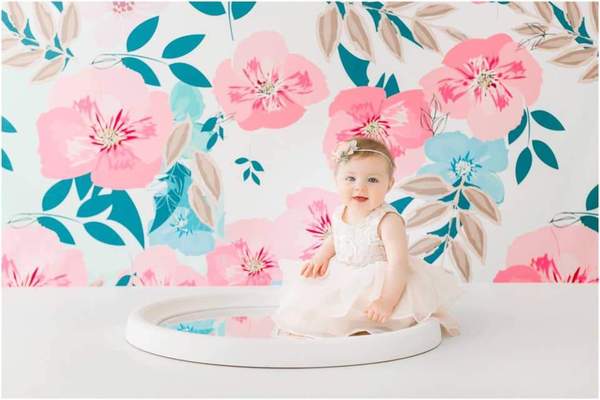 Kate Retro Spring Flowers Backdrop for Photography Designed by JFCC - Image 4