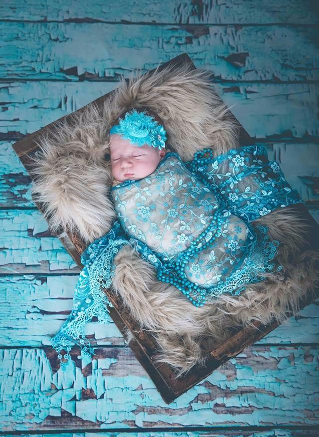 Kate Retro Style Blue Broken Wood Wall Backdrop Newborn Backdrop - Image 2